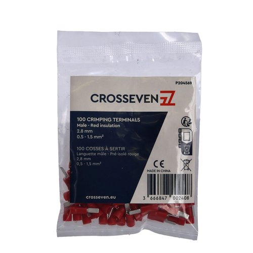 Crosseven Isolierter Flachstecker Rot 2,8 mm 8 mm - Produktbild 1 - Artikel P204569