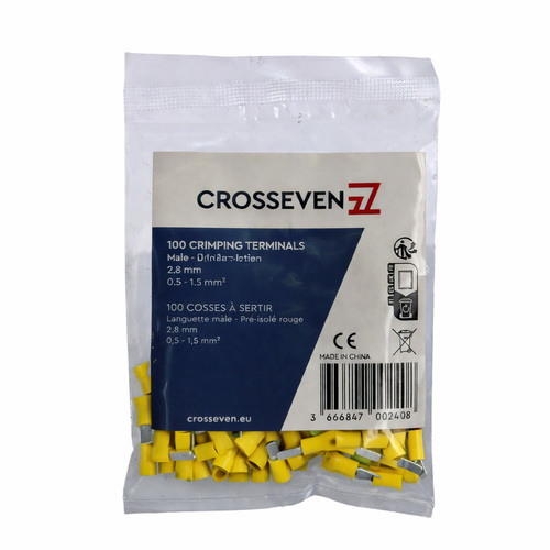 Crosseven Isolierter Flachstecker Gelb 6,3 mm 3 mm - Produktbild 1 - Artikel P204572