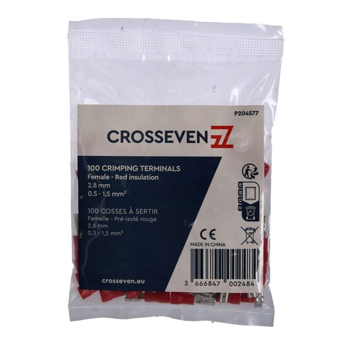 Crosseven Isolierte Flachsteckerhülse Rot 2,8 mm 8 mm - Produktbild 1 - Artikel P204577
