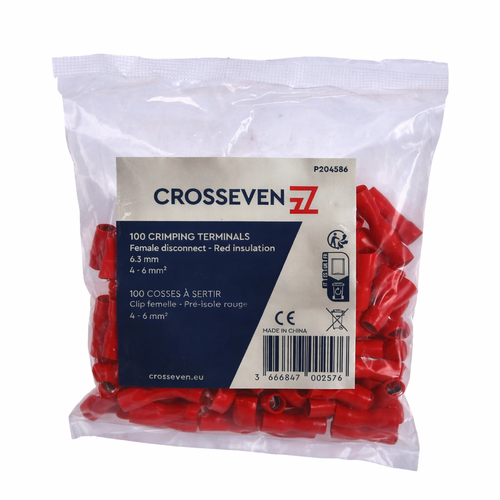 Crosseven Vollisolierte Flachsteckerhülse, Rot Rot - Produktbild 1 - Artikel P204584