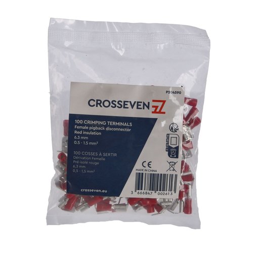 Crosseven Isolierte Flachsteckadapter,Rot,0,5-1,5 Rot