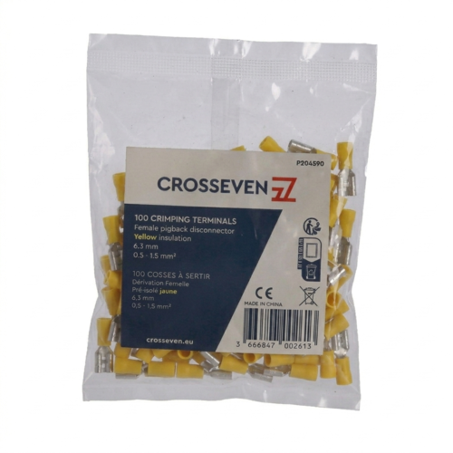 Crosseven Isolierte Flachsteckadapter,Gelb,4-6 mm² Gelb