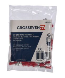 Crosseven Isolierte Rundstecker,Rot, 0,5-1,5 mm² Rot