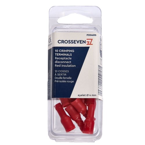 Crosseven Isolierte Rundstecker,Rot,0,5-1,5 mm² Rot