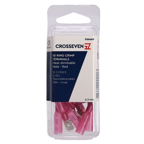 Crosseven Isolierte Flachstecker,Rot, 0,5-1,5 mm² Rot