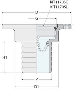 Guidi Deckseinfüllstutzen - G 1''1/2 P 38 Guidi Deckseinfüllstutzen - G 1''1/2 P 38 - Produktbild 2 - Artikel 1172.110167