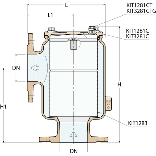 Guidi 90° Wasserfilter - DN 300 PN 16 Guidi 90° Wasserfilter - DN 300 PN 16 - Produktbild 2 - Artikel 1283.2006S4