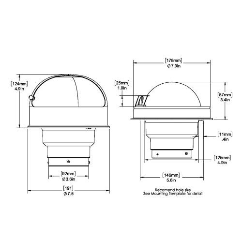 Ritchie Globemaster, Flush w/Hood Flush w/Hood - Produktbild 1 - Artikel FD-500-B/P/X