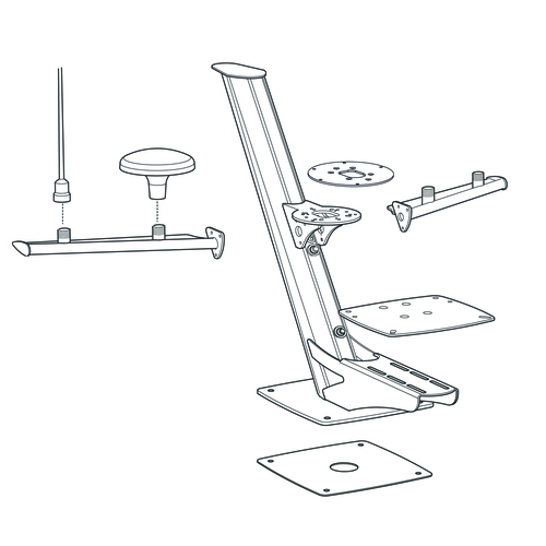 Scanstrut Tappered Radar Mast, PTM-R1-1 PTM-R1-1 - Produktbild 1 - Artikel PTM-R1-1