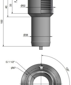Roca Deckseinfüllstutzen gerade für Schlauch ID=50mm Roca Deckseinfüllstutzen gerade für Schlauch ID=50mm – Bild 2