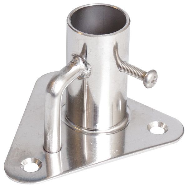 Relingsfuss rostreier Stahl 90° für Rohr D=25,4mm Platte B=85mm L=85mm