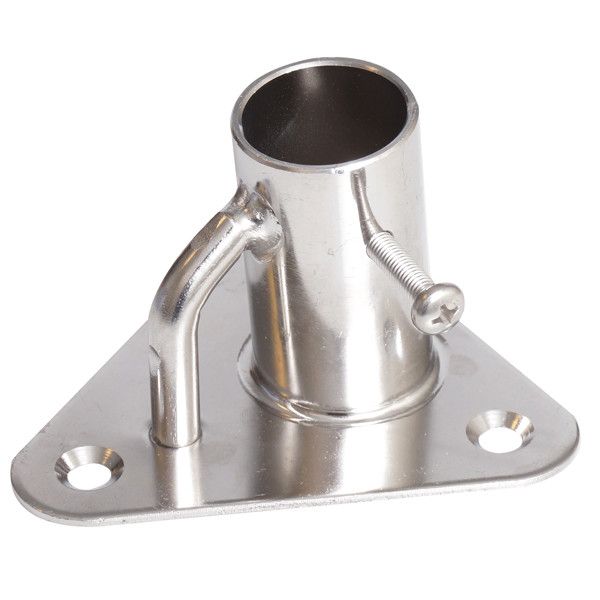 Relingsfuss rostreier Stahl 84° für Rohr D=25,4mm Platte B=85mm L=85mm