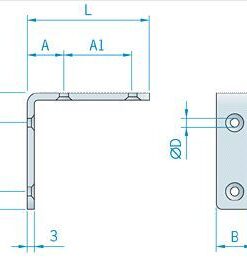 Roca Winkel rostfreier Stahl 70x18mm Roca Winkel rostfreier Stahl 70x18mm