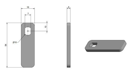 Roca Riegel rostfreier Stahl gerade für Material D=47-70mm für 1052459