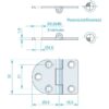 Roca Scharnier rostfreier Stahl 24+16,5x30mm verdeckt Roca Scharnier rostfreier Stahl 24+16,5x30mm verdeckt