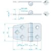 Roca Scharnier rostfreier Stahl 37+22x40mm verdeckt Roca Scharnier rostfreier Stahl 37+22x40mm verdeckt