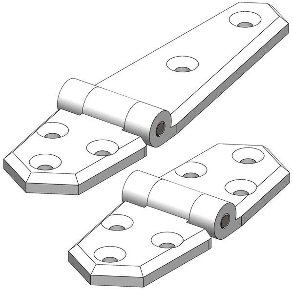 2 Scharniere aus Komposit 2 Scharniere aus Komposit