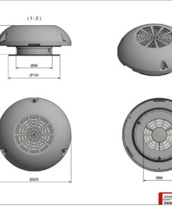 Roca Lüfter rostfreier Stahl-Kunststoff D=200mm H=55mm Roca Lüfter rostfreier Stahl-Kunststoff D=200mm H=55mm