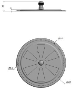 Roca Rosettenlüfter rostfreier Stahl 100mm Roca Rosettenlüfter rostfreier Stahl 100mm