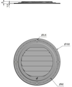 Roca Lüfterblech rostfreier Stahl D=100mm Roca Lüfterblech rostfreier Stahl D=100mm
