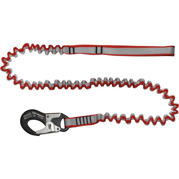 erreti Lifeleine elastisch B=25mm L=2m mit 2 Aluminium Sicherheitskarabinerhaken ISO12401