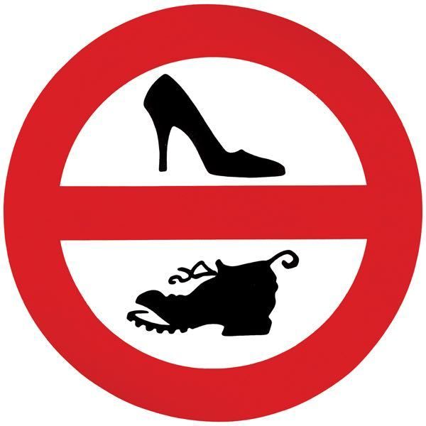 Aufkleber ''Keine Strassenschuhe'' D=13,5cm