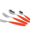Besteckset Edelstahl, orange (R)