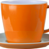Tasse mit Untertasse orange Tasse mit Untertasse orange