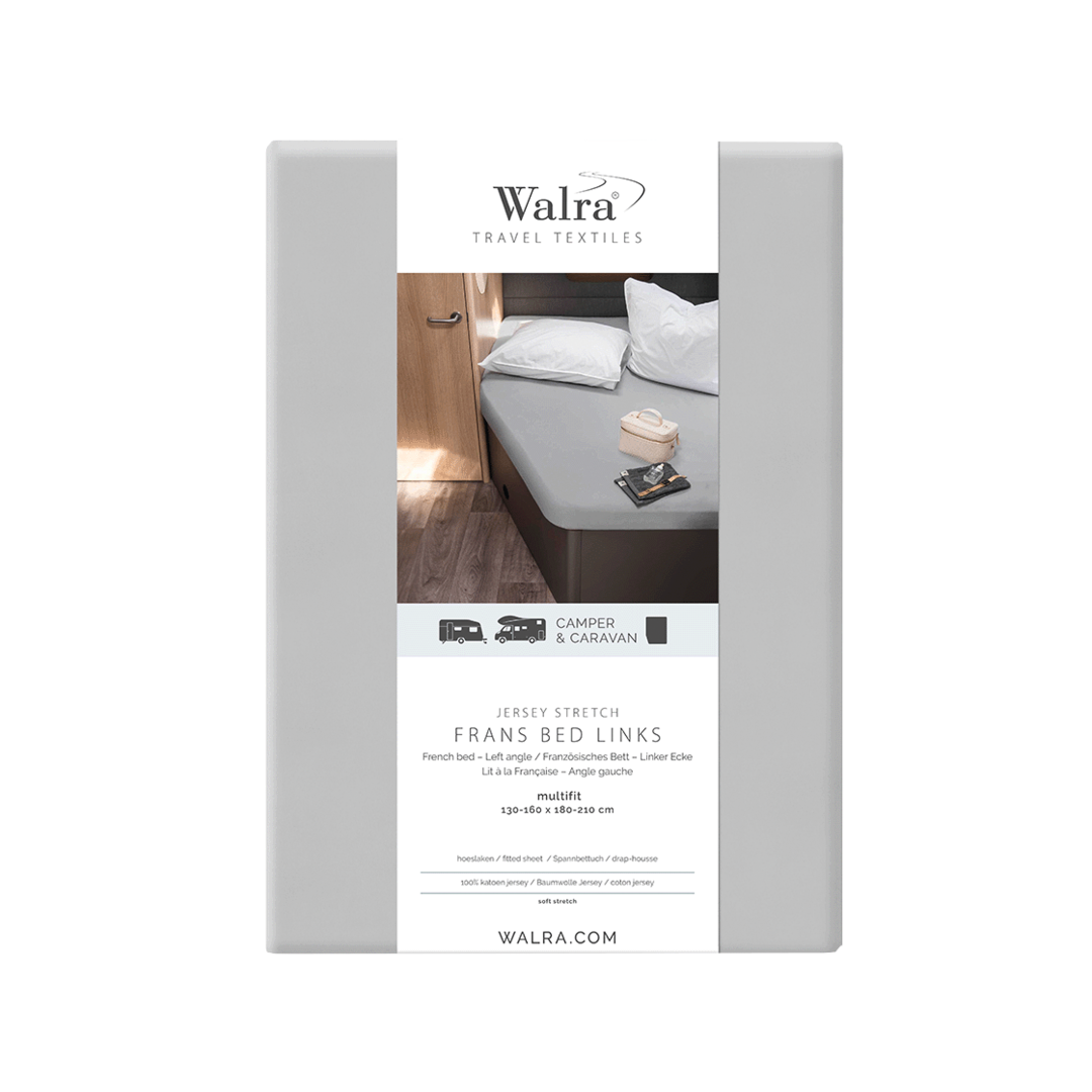 Walra Jersey-Spannbettlaken links grau (N) Walra Jersey-Spannbettlaken links grau (N)