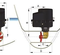 Vetus elektr. Bugschraube, 1600N/160kgf, 24V Bow thruster 160kgf 24V 250mm tunnel IP