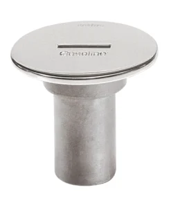 Stainless steel filler cap for hose Ø 38 mm, cover Ø 87 mm.
