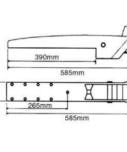 1852 Ankerrolle klappbar rostfreier Stahl L=585mm für B=80mm für 10-20 kg Anker – Bild 2