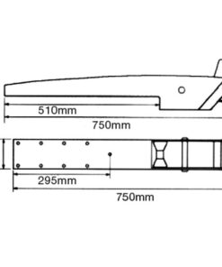 1852 Ankerrolle klappbar rostfreier Stahl L=750mm für B=90mm für 15-30 kg Anker – Bild 2