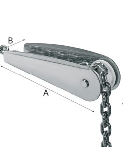 Ankerrolle rostfreier Stahl L=250mm B=50mm H=65mm für Kette D=8mm – Bild 2