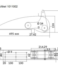 1852 Ankerrolle rostfreier Stahl max. 20kg Anker L=495mm 1852 Ankerrolle rostfreier Stahl max. 20kg Anker L=495mm – Bild 2