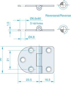 Scharnier rostfrei 40x30mm