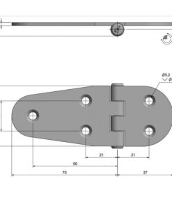 Scharnier Edelstahl 107 x 40mm