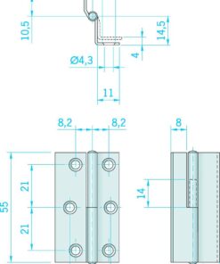Scharnier Edelstahl 55 x 18,7mm Scharnier Edelstahl 55 x 18,7mm – Bild 3