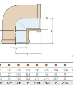 Guidi Rohrwinkel Bronze 90° ID=1'' – Bild 2
