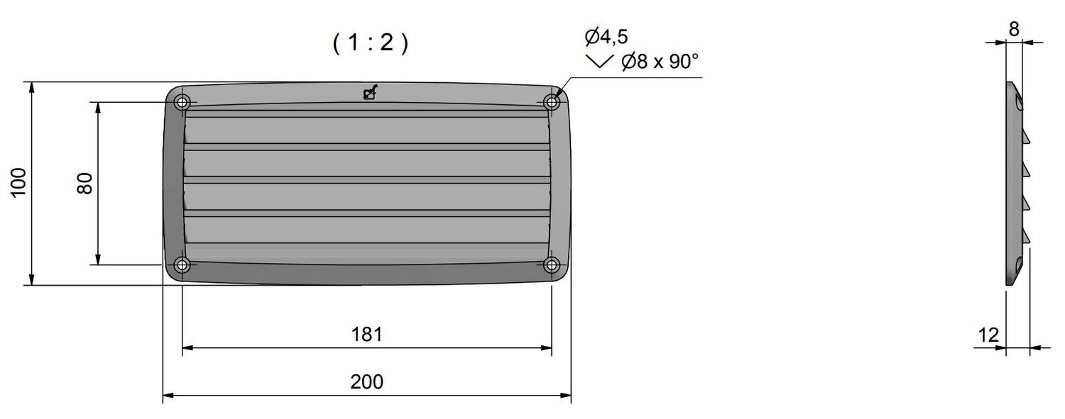 Lüftungsgitter PVC 200x100 Lüftungsgitter PVC 200x100 – Bild 2