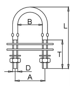 1852 Pütting rostfreier Stahl innen B=42mm M10 L=132mm Gewinde L=60mm 1852 Pütting rostfreier Stahl innen B=42mm M10 L=132mm Gewinde L=60mm – Bild 2