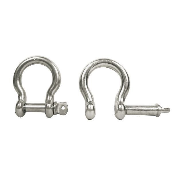 1852 geschweifter Schäkel rostfreier Stahl mit gesichertem Bolzen D=5mm 1852 geschweifter Schäkel rostfreier Stahl mit gesichertem Bolzen D=5mm