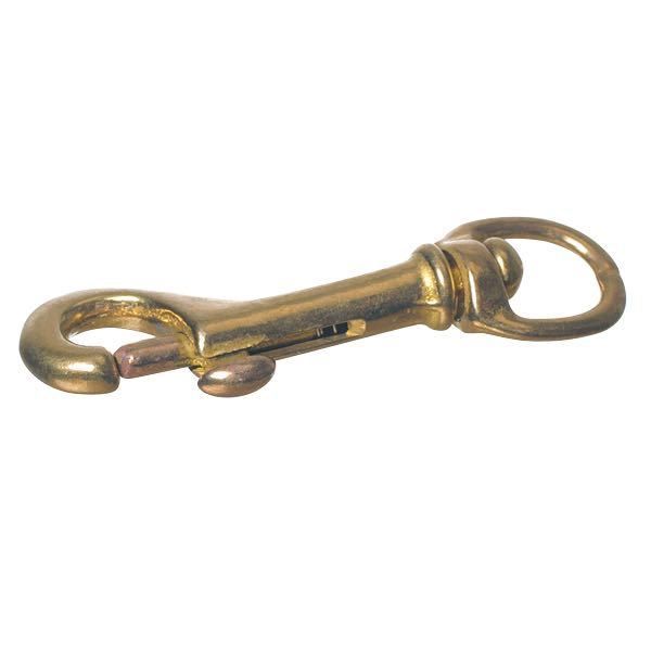 1852 Hunde Karabinerhaken Messing Auge D=16mm L=77mm 1852 Hunde Karabinerhaken Messing Auge D=16mm L=77mm