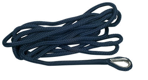 1852 Geflochtener Festmacher mit Kausch D=12mm L=4m blau 1852 Geflochtener Festmacher mit Kausch D=12mm L=4m blau