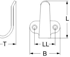 Haken Typ 2H Edelstahl gebürstet 30mm