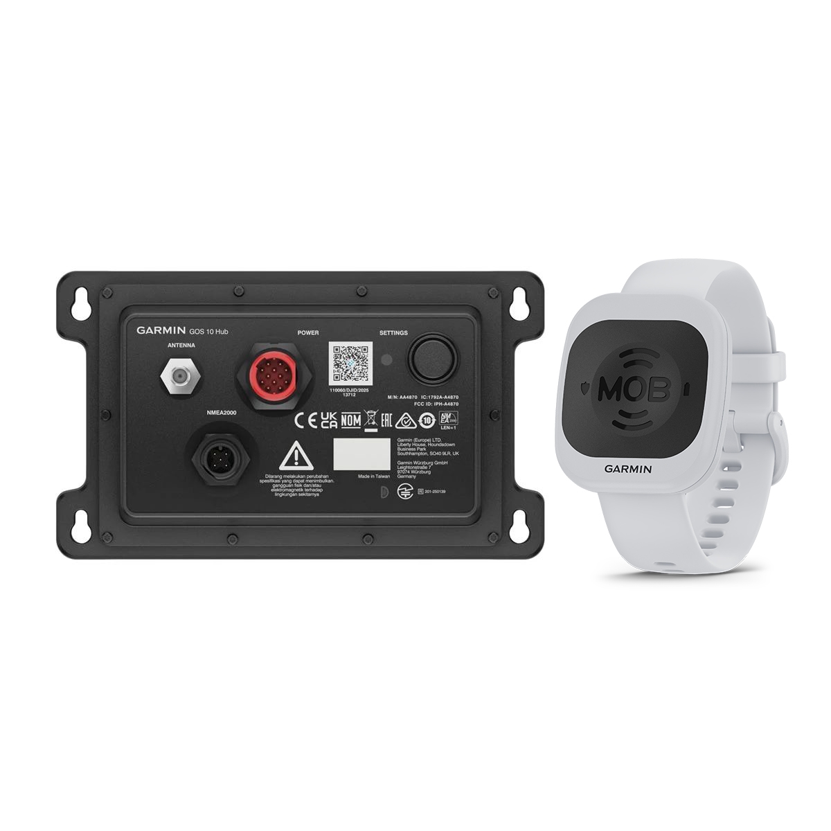 Garmin OnBoard System mit GOS 10 Hub und einem weißen Sender Garmin OnBoard System mit GOS 10 Hub und einem weißen Sender