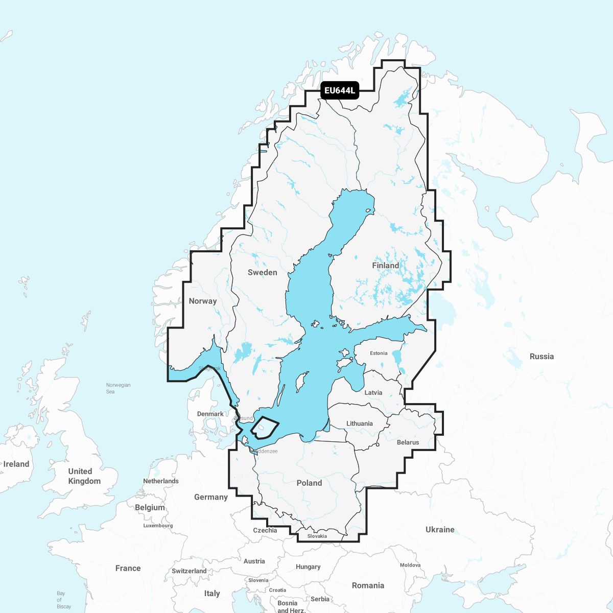 Navionics+ EU644L Ostsee ohne Dänemark, Schweden Westküste, Norwegen Südküste Navionics+ EU644L Ostsee ohne Dänemark, Schweden Westküste, Norwegen Südküste