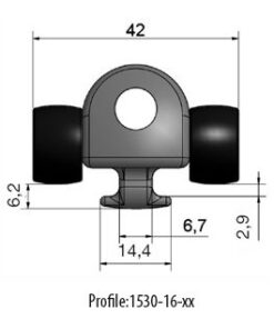 Rutgerson BS Rutscher mit M10-Gewinde - 16mm (HA89) Rutgerson BS Rutscher mit M10-Gewinde - 16mm (HA89) – Bild 2