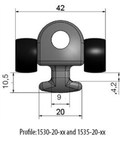 Rutgerson BS Rutscher mit M10-Gewinde - 19mm (HA90) Rutgerson BS Rutscher mit M10-Gewinde - 19mm (HA90) – Bild 3