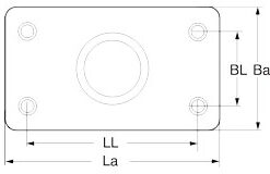 Edelstahl-Relingsbeschlag Endstück 90°eckig 25mm